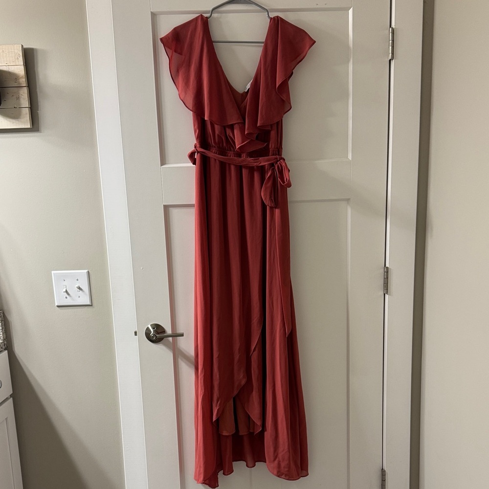 Baltic Born Bump Friendly High Low Dress in Dusty Coral
